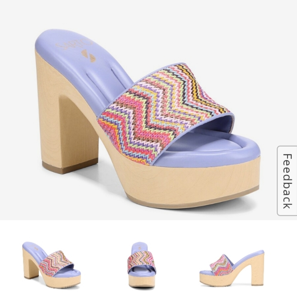 Sz 9.5, Franco Sarto (Wendy 2), Purple and Pastels Platform Heel